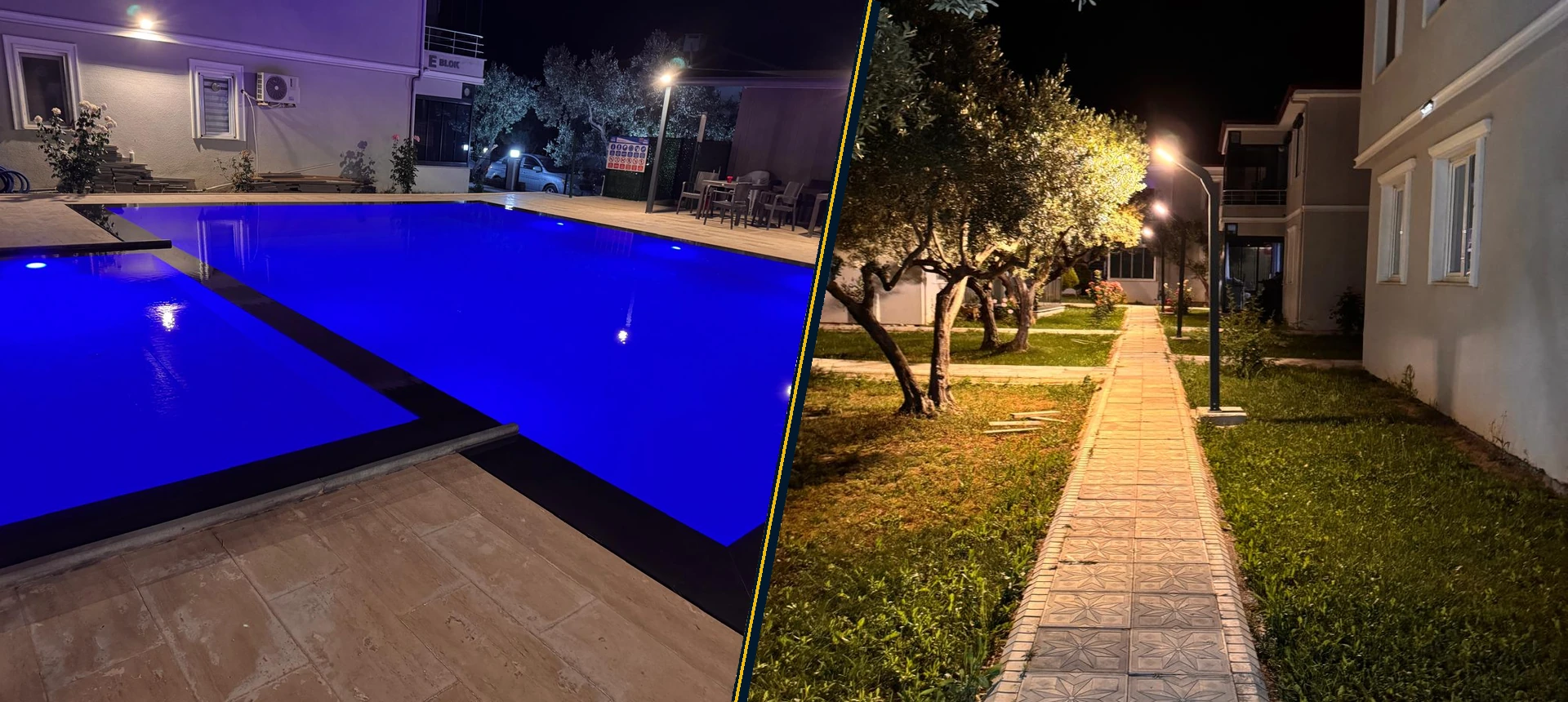 Havuz ve bahçe yolu aydınlatma uygulamaları